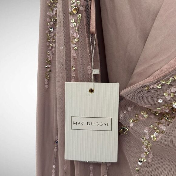 Mac Duggal One Shoulder Embellished‎ Trapeze A-Line Gown Dress Size 10 Pink 9224 - Picture 11 of 12